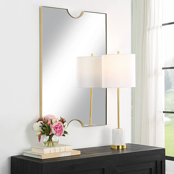 Ticket Gold Vanity Mirror - Size: 90H x 60W x 3D (cm) - Contemporary style